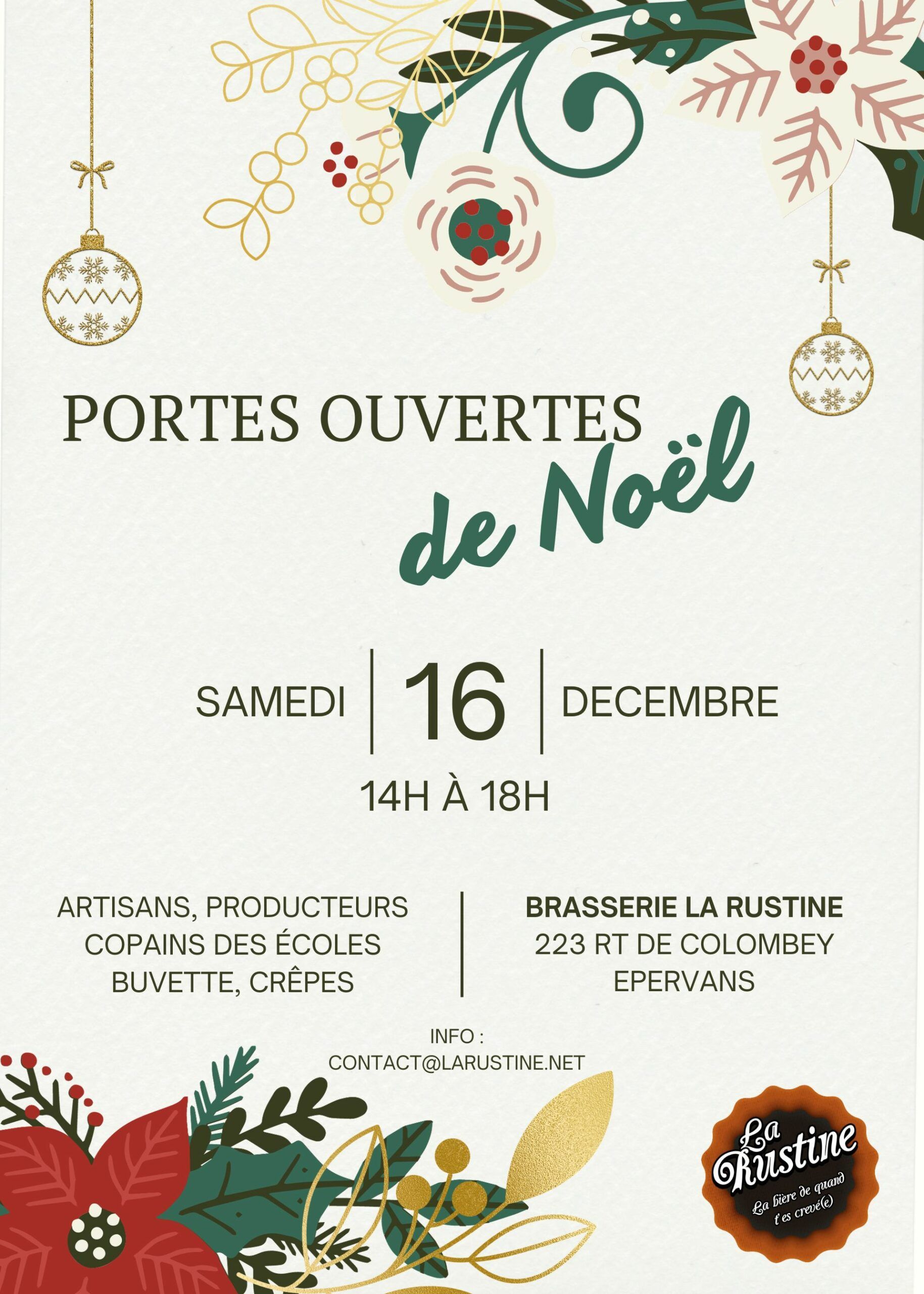 Noël local et artisanal à la Rustine samedi 16 décembre 2023